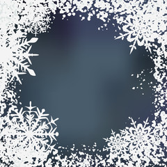 Obraz premium Winter background, snowflakes - vector illustration