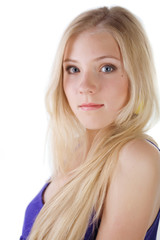 Naklejka premium Beautiful young girl isolated over white