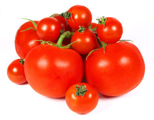 Tomatoes isolated on white