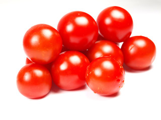 Cherry tomatoes isolated on white