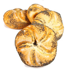 Seeded rolls isolated on white