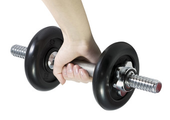 dumbbell in hand