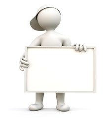 3D Man holding Board