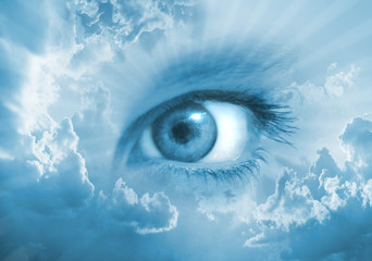 auge blau himmel