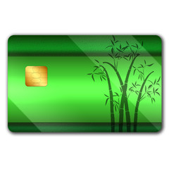 Credit card with colorful oranaments