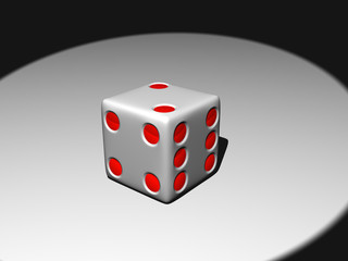 3d dice in spotlight