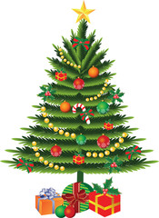 Christmas tree and gifts