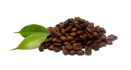 Coffee beans isolated on white