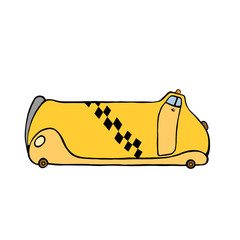 Cute cartoonish yellow taxi