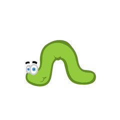 Cute green worm