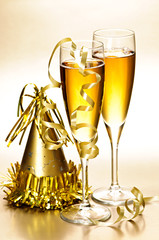 Champagne and New Years party decorations © Elenathewise