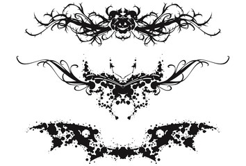 abstract black-and-white symmetric patterns