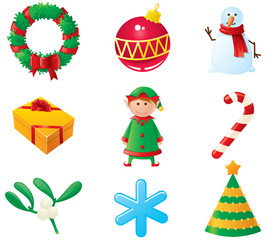 Christmas icons set. Part 3