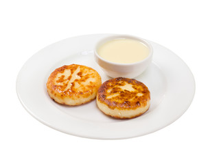 Obraz na płótnie Canvas pancakes taken with sweet sauce