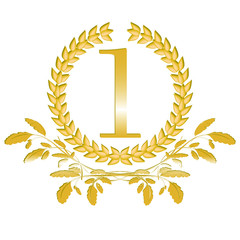 1-Lorbeerkranz mit Eichenblatt Dekor