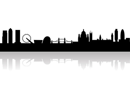 london city skyline with landmarks vector