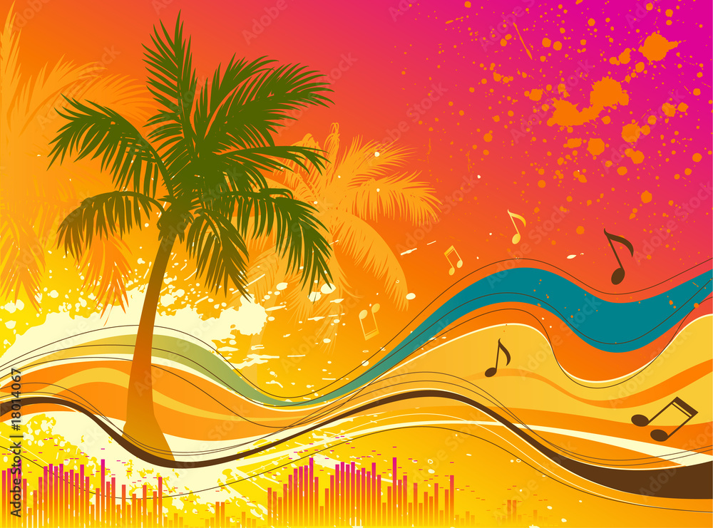 Wall mural Tropical music