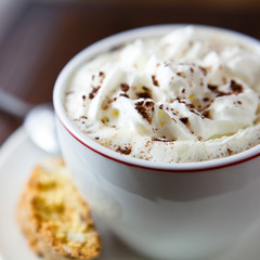 Cup of delicious coffee