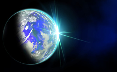 Earth and Rising Sun