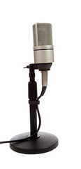 vintage microphone on a white  background