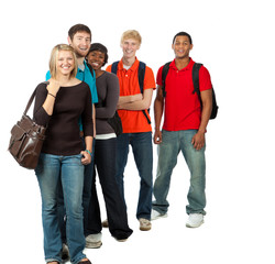 Obraz premium Group of multi-racial college students