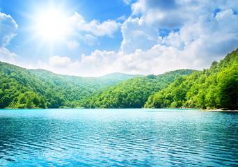 lake in deep mountain forest