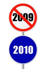 Round sign New Year