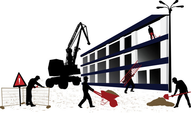 Construction objects - working people