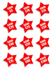 Save money stars - pounds