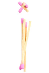Letter I made of matches isolated on white with clipping path