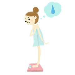 体重を計る女の子