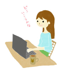 旅行先を探す女の子