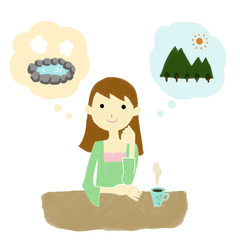 旅先を悩む女の子