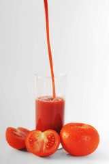 tomato juice in glass