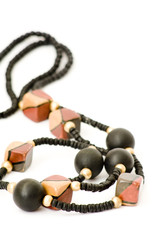 necklace of wooden beads