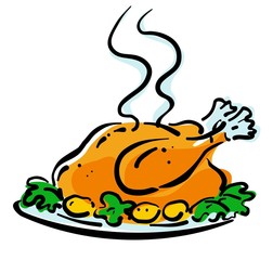 Gänsebraten im Kalligrafie Stil