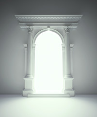 Classical portal with corinthian columns - obrazy, fototapety, plakaty