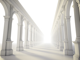 Classical colonnade with arcades and Corinthian columns - obrazy, fototapety, plakaty