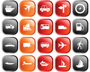 transportation icons set