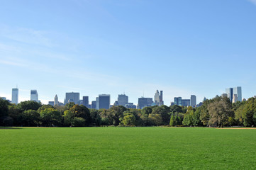 Central Park and skyscraper.
