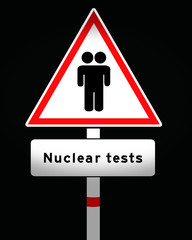 nuclear tests warning sign