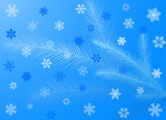 Fototapeta na wymiar Blue snowflake background.