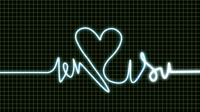 Animation signal ligne coeur ecran electrocardiogramme