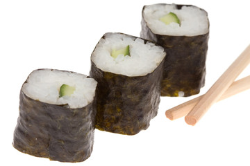 sushi and chopstics