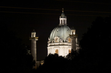 Karlskirche Vienna at night