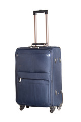 Blue suitcase with wheels