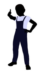 African American Boy Illustration Silhouette