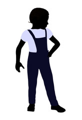 African American Boy Illustration Silhouette