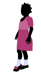 African American Girl Illustration Silhouette