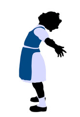 African American Girl Illustration Silhouette